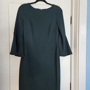 Dark green Calvin Klein bell sleeve dress, size 6